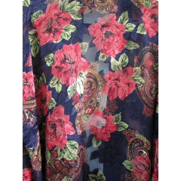 Vintage Victoria's Secret Gold Label Sheer Floral Paisley Robe One Size GUC - Picture 10 of 12